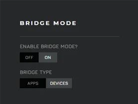 Bridge Mode client Devices configuration.