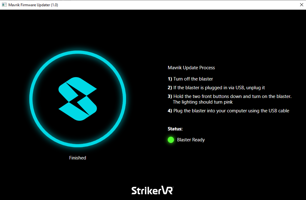 Firmware update progress indicator.