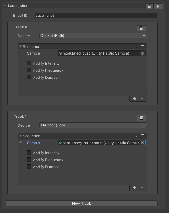 Haptic effect example.