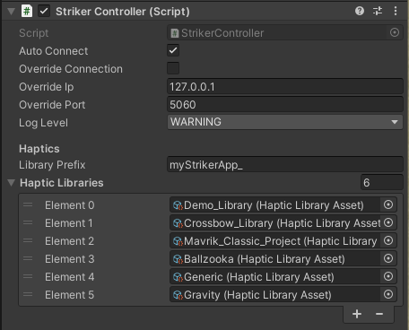 Striker Controller script component.