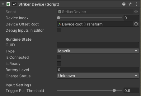 Striker Device script component.