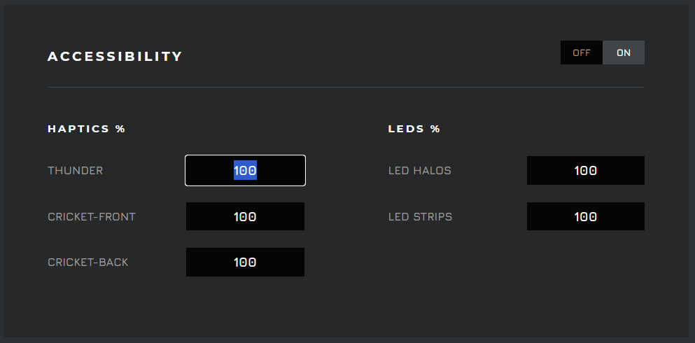 Mavrik Manager accessibility settings.