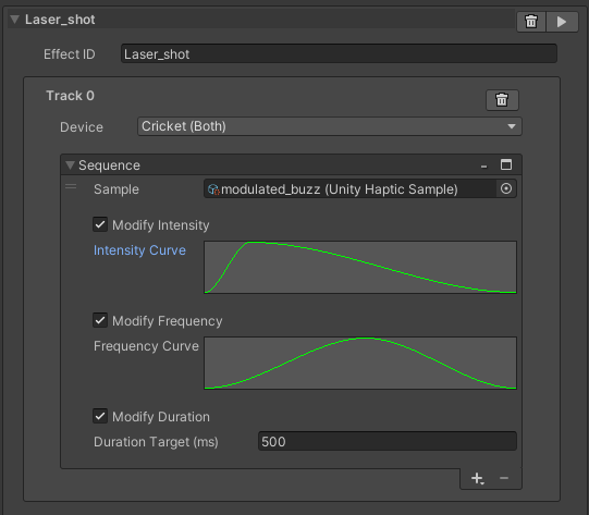 StrikerVR haptic modifiers.