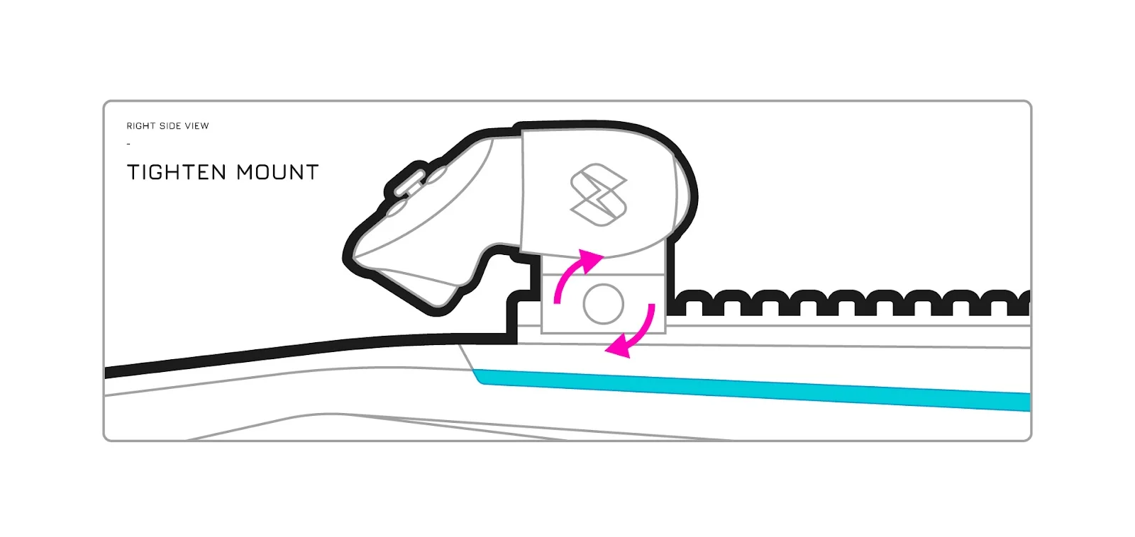 Tighten the controller mount thumb screw