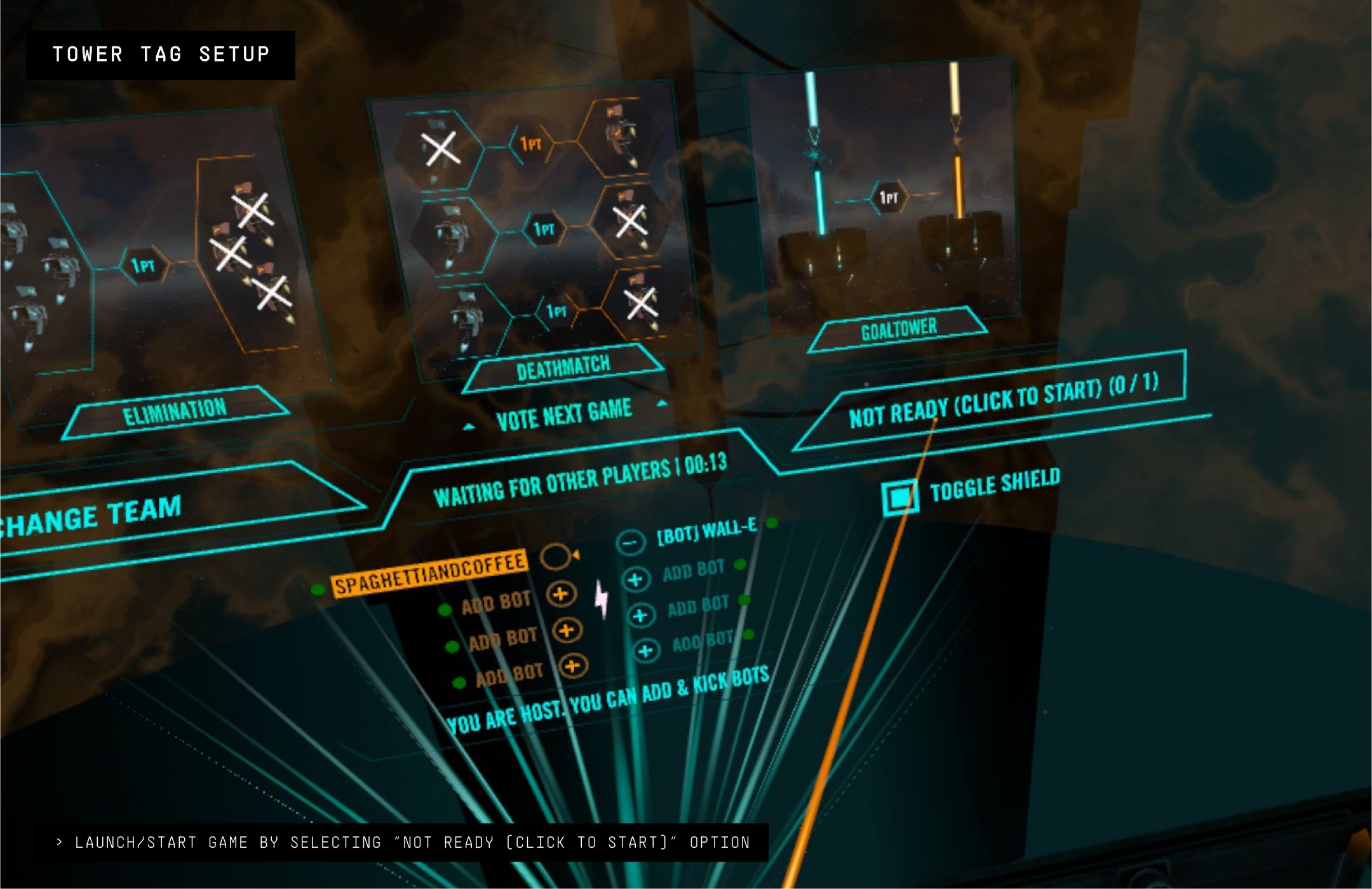Tower Tag launch game screen.