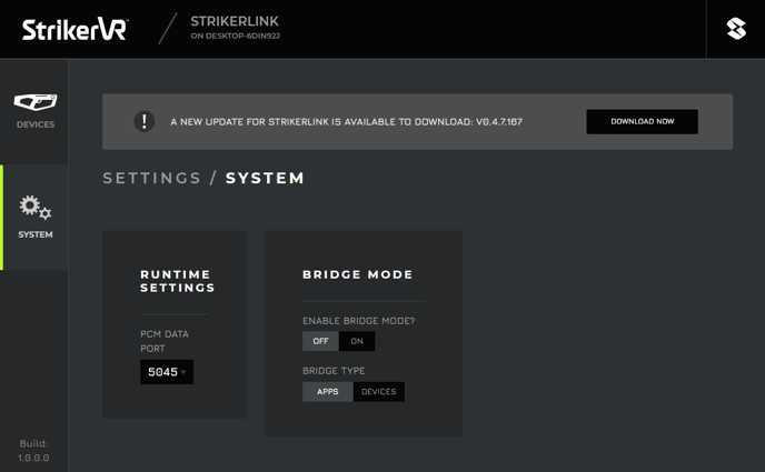 Mavrik Manager Settings